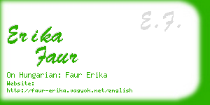 erika faur business card